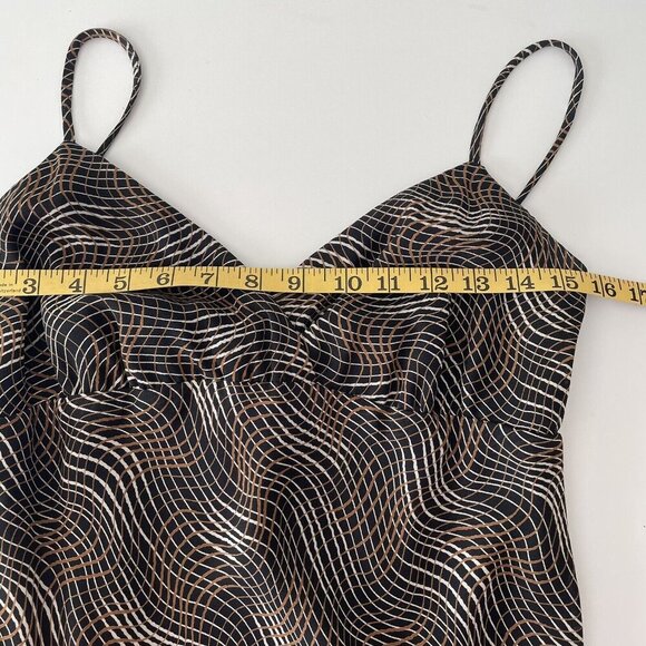 Vintage 90's Y2K Brown Whimsigoth Fairy Grunge Asymmetrical Hem Slip Dress Sz 4 - Picture 7 of 16